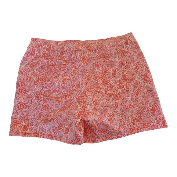 Intro Love the Fit Power Stretch Woman Sheri Short PullOn Coral Paisley 18W NWOT - Picture 2 of 9